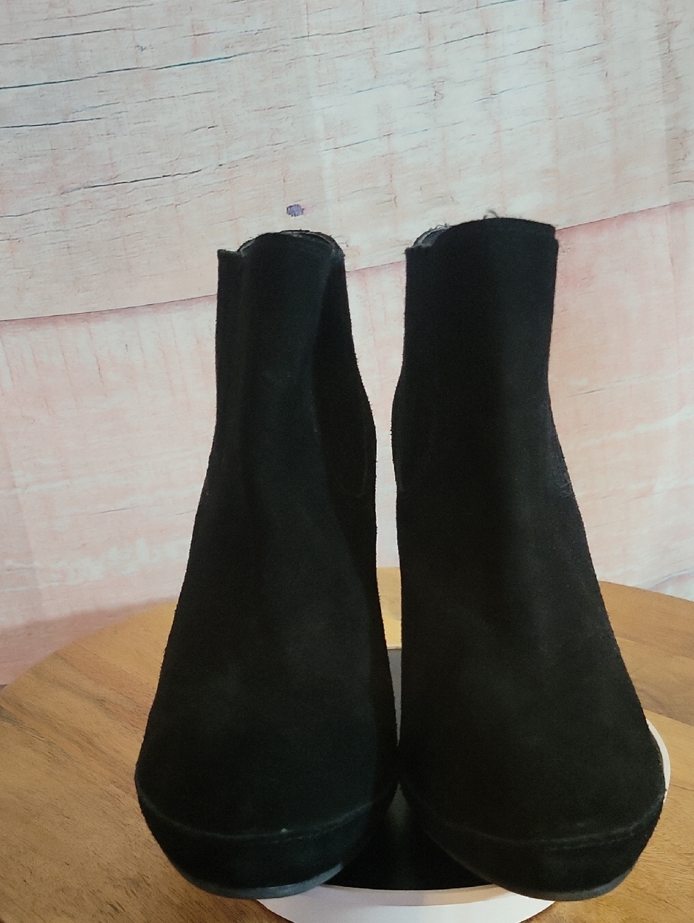 Black Wedge Booties - Picture 4 of 10